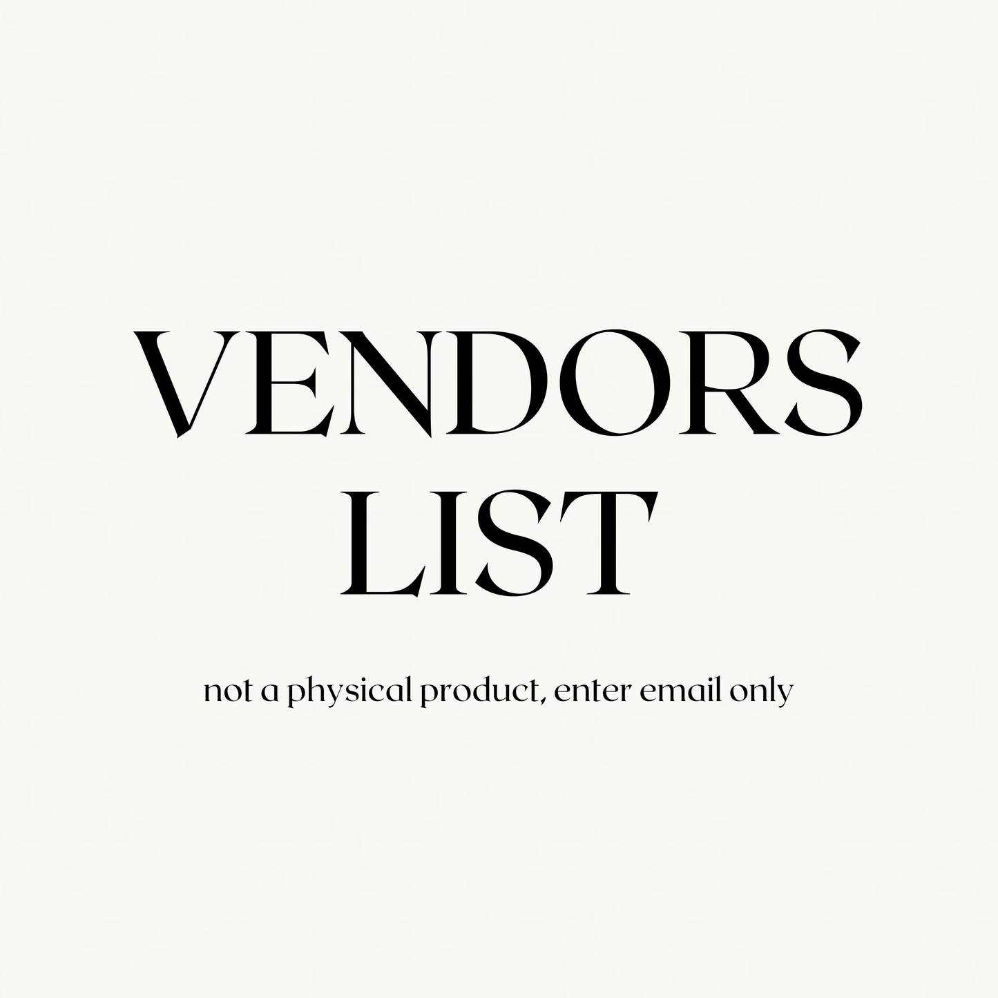 Full Vendors List