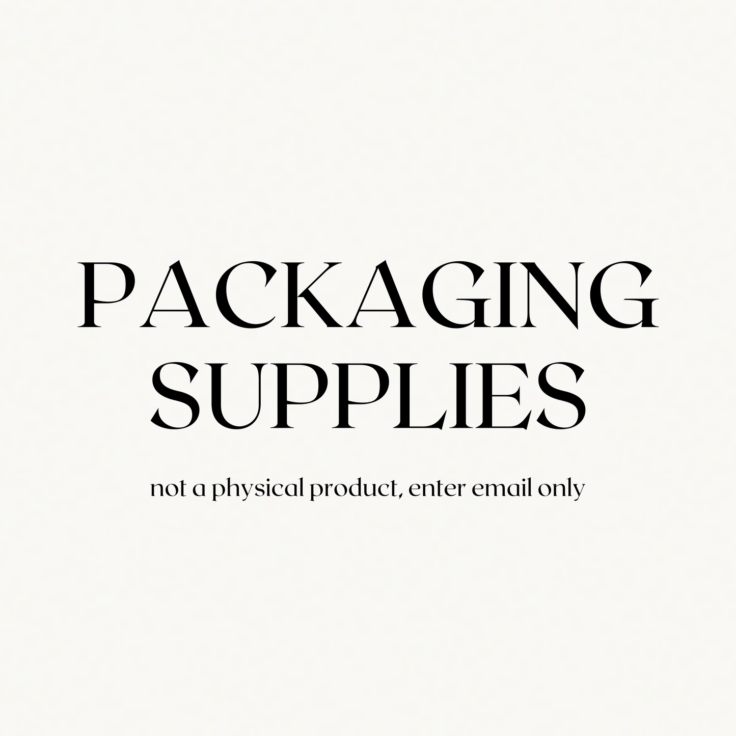 Packaging Supply List (boxes)