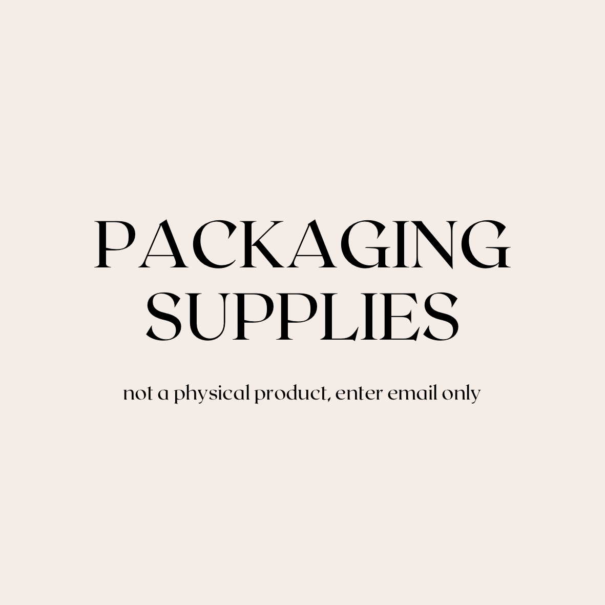 Packaging Supply List (boxes)